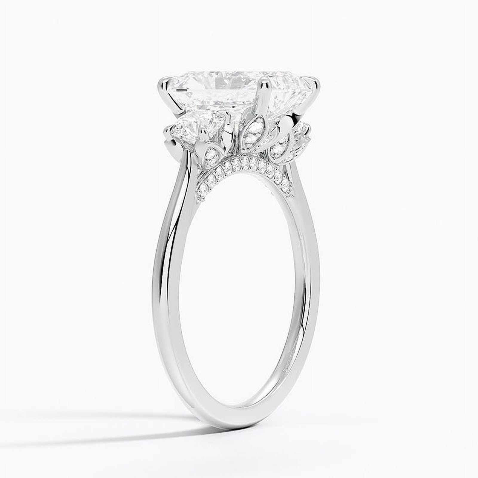 Zoya Jewel 14K White Gold Plated Rings - 2.1 Ct Radiant Cut Diamond Rings - Engagement and Wedding Jewelry for Women - Elegant Anniversary Gift for Her - Chic Daily Wear Diamond Ring