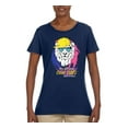thumbnail image 2 of Funny Lion Tiger King Hey All You Cool Cats and Kittens | Womens Animal Lover Graphic T-Shirt, Navy, X-Large, 2 of 3