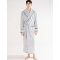 thumbnail image 3 of SWSMCLT Men's Belt Fleece Bath Robe Ankle Fall Chic Comfy Detachable Lapel Loungewear Plush Bathrobes Belt Loops Grey Medium-Large, 3 of 5