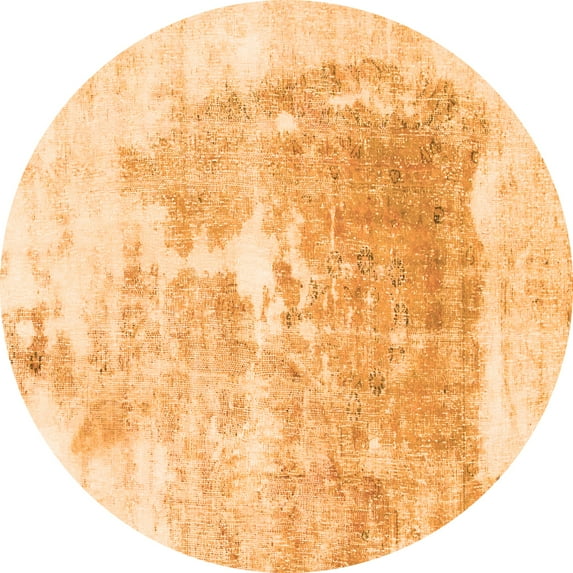 Ahgly Company Indoor Round Solid Orange Modern Area Rugs, 6' Round