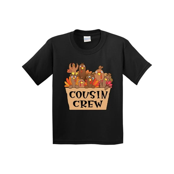 Inktastic Cousin Crew Cute Turkey Family Youth T-Shirt