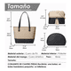 thumbnail image 2 of Bolsas Para Mujer De Cuero Pu Impermeable Tote Elegante 3pzs Xtellar Negro Y Oro, 2 of 3