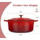 thumbnail image 3 of Olla holandesa de hierro fundido esmaltado con tapa, 7 cuartos, redonda, con asas dobles, apta para hornear pan, apta para horno hasta 260 °C, color rojo, 3 of 5
