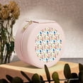 thumbnail image 6 of Fuzoiu Barbecue Gnomes Print Portable Jewelry Box,Round Mini Leather Travel Jewelry Case,Small Travel Jewelry Organizer,Jewelry Holder for Ring Necklace Earring for Women Girls-Pink, 6 of 7