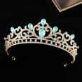 thumbnail image 3 of Nvzi Tiara de boda para novia, diadema de princesa, corona nupcial, joyería para el cabello con diamantes de imitación de cristal, decoración para cumpleaños, fiesta de disfraces (rosa), 3 of 4