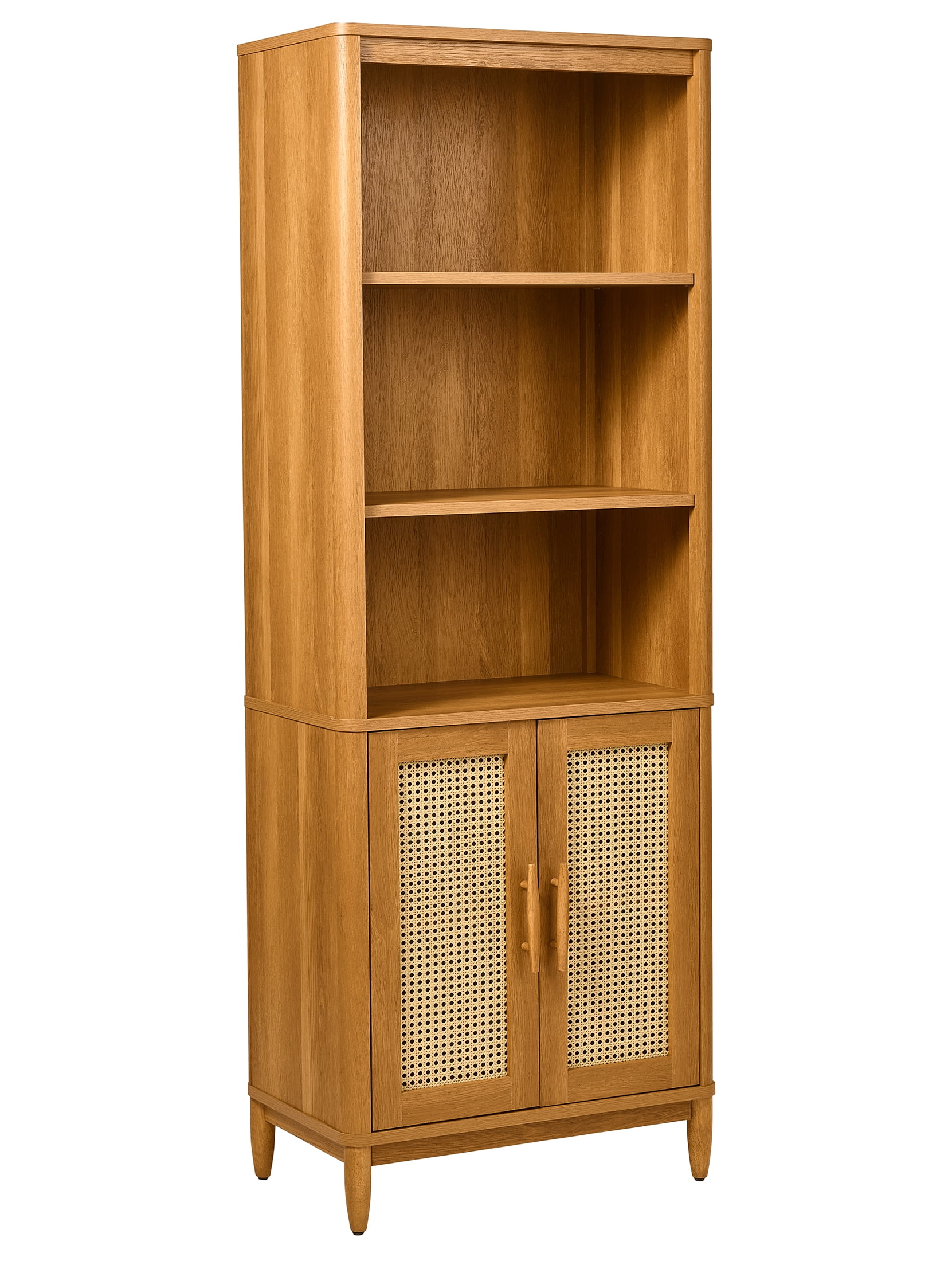 Better Homes & Gardens Springwood Bookcase with Doors, Light Honey Finish