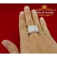 thumbnail image 2 of King of Bling's Sterling White 3.50ct Cubic Zirconia Square Men Adjustable Ring From SZ 9 to 11, 2 of 11