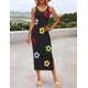 thumbnail image 3 of Vestido ajustado de verano ZESICA, de punto floral, midi, negro, negro, para mujer, 3 of 7