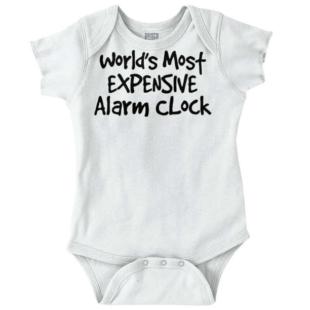Brisco Brands Most Expensive Alarm Clock Funny Joke Unisex Baby Bodysuits - Brisco Brands Most Expensive Alarm Clock Funny Joke Unisex Baby Bodysuits -