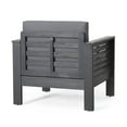 thumbnail image 2 of Christopher Knight Home Louver Outdoor Acacia Wood Outdoor Club Chair with Cushions by  Dark Gray, 2 of 5