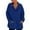 Blue, variant on Women's Pullover Sweatshirt Round Neck White Long Sleeved Half Zipper Pullover Solid Color Casual Sports Up to 65% off!