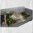 thumbnail image 6 of Tree Soft Flannel Fleece Throw Blanket, Tree Leafage in Landscape Foggy Scenery and Stream View Print, Cozy Plush for Indoor and Outdoor Use, 70" x 90", Brown Green Dust, by Ambesonne, 6 of 6