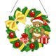 thumbnail image 1 of Corona Pintura Cristal Con Forma Especial Oso Navideño para Pared Ventana, 1 of 9