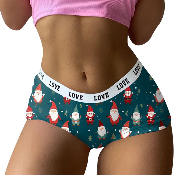 Calzoncillos Talle Bajo Dama Gibobby Estampado Navideño Verde M