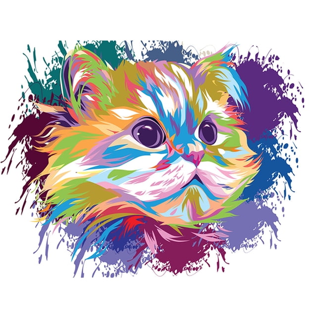 Pintura de diamante (DE5563) colorido gato persa 5D DIY cuadrado lindo decoración mosaico 20X30cm Hugtrwg Para estrenar