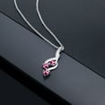 thumbnail image 4 of Gem Stone King 925 Sterling Silver Pink Tourmaline Pendant Necklace for Women (0.60 Cttw, Gemstone October Birthstone, Heart Shape 4MM, with 18 inch Silver Chain), 4 of 4