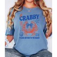 thumbnail image 6 of If Crabby Please Return to the Beach Shirt Funny Coastal Vacation Tee Coquette Bow Crab Graphic Blue Jean XL, 6 of 7