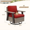 thumbnail image 4 of INTER HUT Serenity Retreat 360° Swivel Rocker Patio Chair, Outdoor Rattan Swivel Chair with Cushions, Beige/Red, 4 of 9