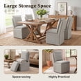 thumbnail image 4 of Usaint Upholstered Dining Chair with Casters and Storage, Fabric Chair for Dining Room, Home Office and Living Room, Set of 2, Light Gray, 4 of 7