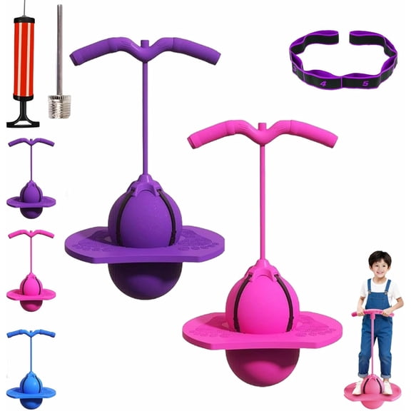 Balance Jumping Moon bounce ball with Handle & Pump, Bouncing Ball Pogo Stick, with Reinforced Grip for Patios and Indoors,Active Fitness Toy