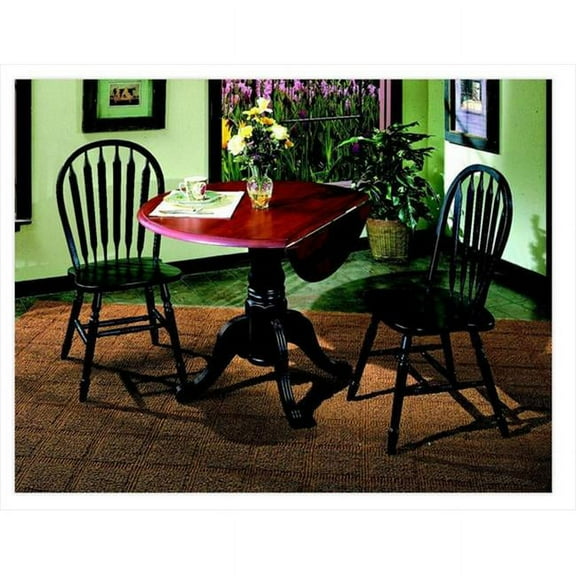 Sunset Trading 3 Piece 42'' Round Drop Leaf Dining Set with Arrowback Chairs