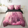 thumbnail image 2 of Erosebridal 3D Castle Bed in a Bag, Cherry Bloosoms Bed Set, Cartoon Butterfly Reversible Comforter Sets, Microfiber Room Decor, 7 Pieces, 2 of 6