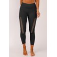 thumbnail image 3 of ABPHQTO Leggings deportivos de yoga de cintura alta con empalme lateral de malla negra para mujer con bolsillo para teléfono, 3 of 5