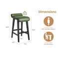 thumbnail image 4 of Farmhouse Backless Counter Height Bar Stools Set of 4 – 24'' Faux Leather Upholstered Seat, Sturdy Wood Legs, Footrest, Modern Design for Kitchen Island, Patio – Deep Green, 4 Pieces, 4 of 6
