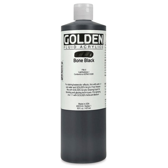 Golden - Fluid Acrylic - Pint Bottle - Bone Black