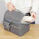 thumbnail image 4 of Large capacity double-layer thermal lunch bag, grey, 24*16*22cm., 4 of 5
