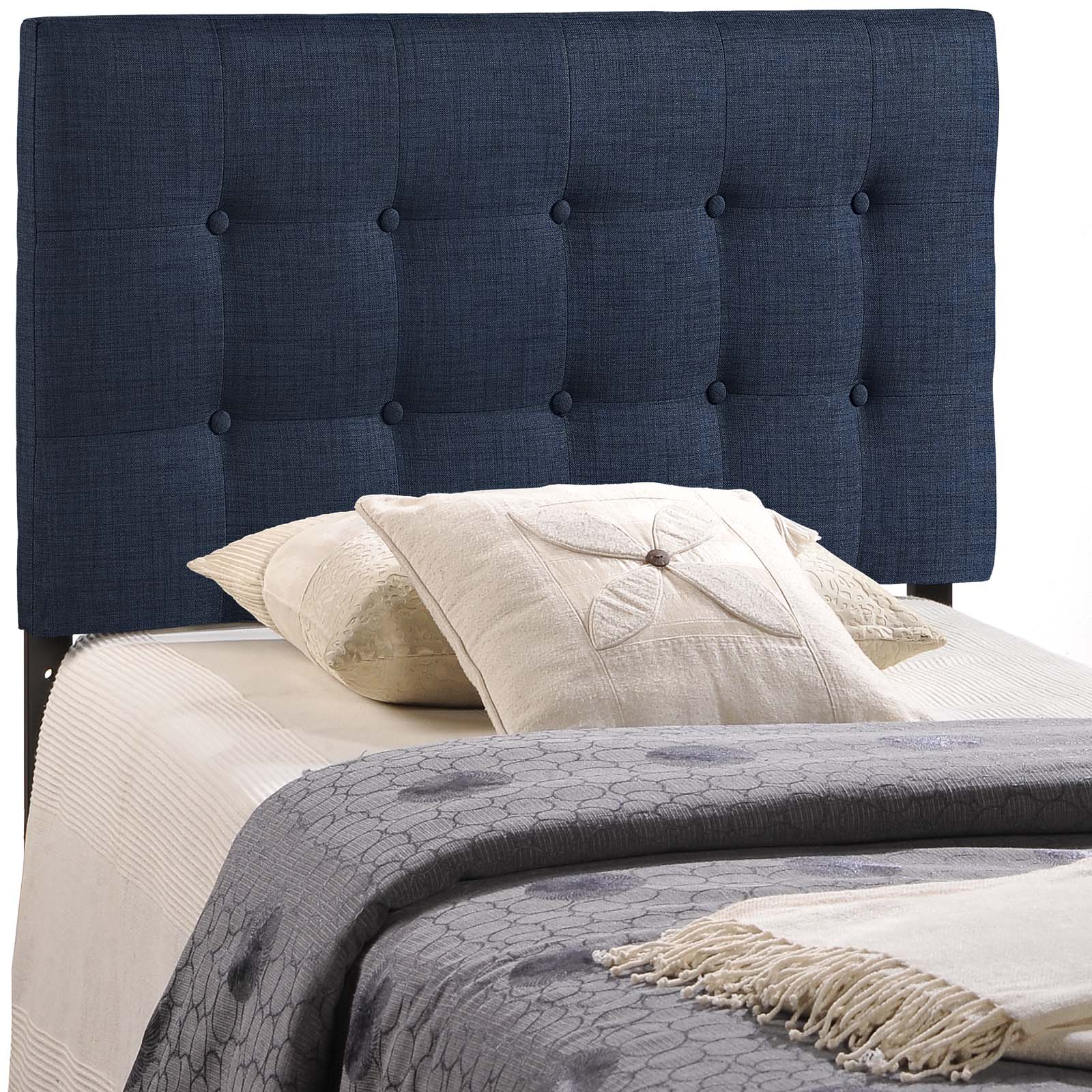 Modway Emily Tufted Button Headboard, Twin, Blue