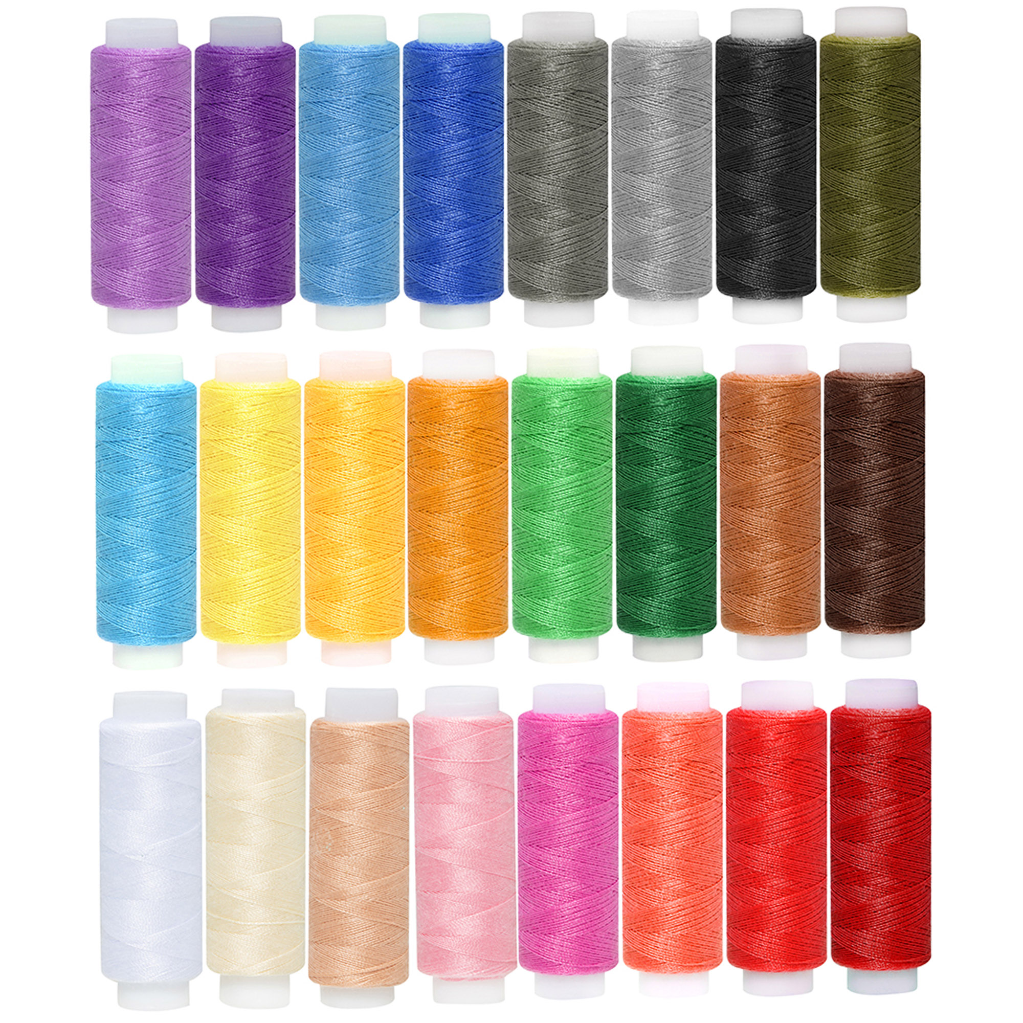 NK 24 Color Spool Sewing Thread Assortment Coil 200 Yards Each