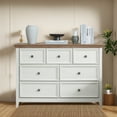 thumbnail image 3 of HIUU Beige Vintage Dresser with 7 Drawers for Bedroom - Storage Closet & Wooden Chest of Drawers, 3 of 6
