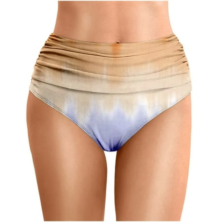 Women s Summer Tie Dye Printed Waist Length Pleated Beach Double Layered Triangle Swim Trunks Womens Swim Leggings Full Coverage Bikini Bottom Swimsuit Cover up Shorts for Women Cover Ups for Swimwear