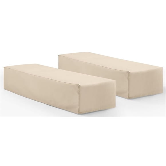 Crosley Furniture Housses de Chaise Longue Extérieure en Vinyle Beige (Ensemble de 2)