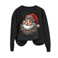 thumbnail image 4 of Amidoa Loose Ladies Sweatshirts Christmas Long Sleeve Black Ugly Sweatshirts Santa Prints Fall Tees Womens Tees M, 4 of 4
