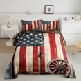 thumbnail image 2 of Homewish Retro US Flag Bedding Comforter Set for Child, Rustic Farmhouse Twin Comforter Sets, Countryside Theme Bedding Set, Super Cozy Room Decor, 2-Piece, 2 of 8