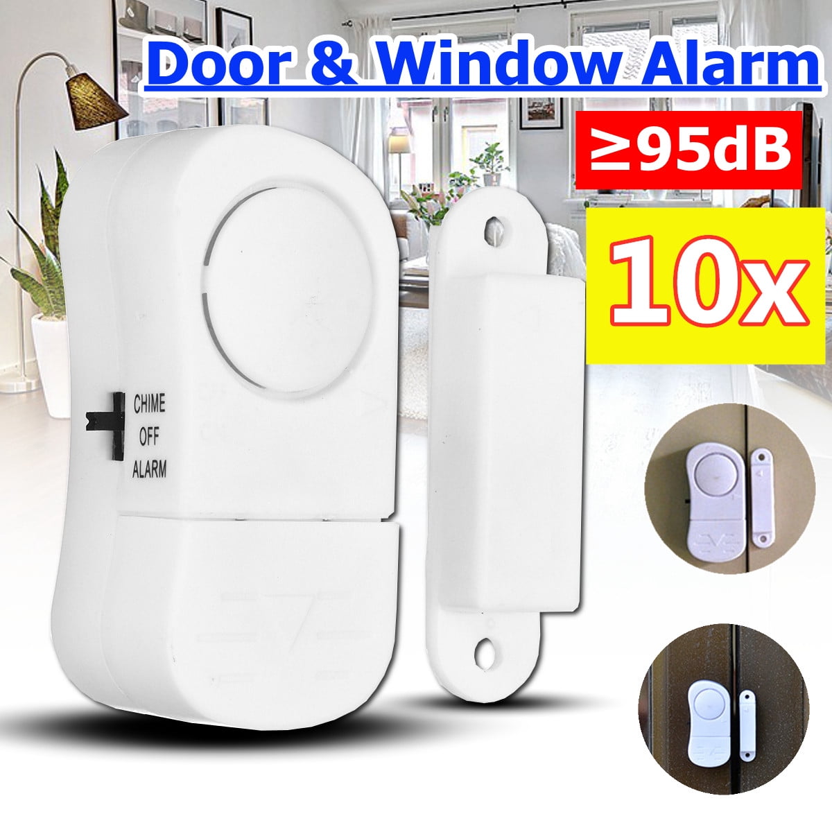 Window Alarm, 10Pack Mini Wireless Window Door Entry Alarm Burglar