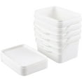 thumbnail image 7 of 3 Gallon White Plastic Square Bucket with Lid for Food Storage, 4 Pcs Rectangular Utility Plastic Bucket Pail with Lid and Handle$$Tools & Hardware Other, 7 of 7