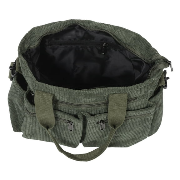 DRAFIDEEP Corduroy Handbag for Women Green Vintage Daily Essentials 1Pack