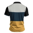 thumbnail image 4 of Trendy Mens Polo Shirt Short Sleeve Half Zipper Color Block Polo Contrast Color Slim Fit Casual Shirts, 4 of 4