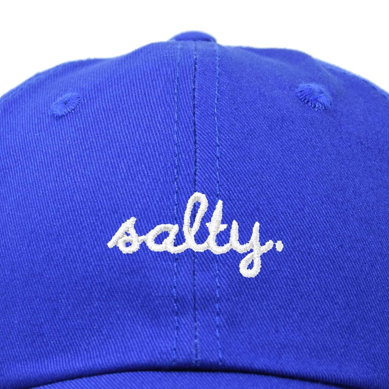 Salty Embroidered Washed Cotton Adjustable Cap - Low Profile, Pre-Curved Bill, One Size Fits Most
