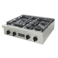 thumbnail image 3 of 30 in. Propane Gas Range Top in Stainless Steel with Tuxedo Black Knobs, 3 of 10