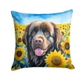 thumbnail image 2 of Newfoundland in Sunflowers Throw Pillow 14 in x 14 in, 2 of 2
