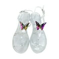thumbnail image 1 of Bmisegm Ladies Summer Rhinestone Butterfly Jelly Clip Toe Beach Big Size Flat Transparent Sandals Womens Sandals Summer Clear 7, 1 of 5