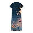 thumbnail image 5 of GaThRRgYP Women's Summer Casual T-shirt Dresses,Women's Fashionable Printed Short Sleeved V-neck Dress Long Skirt Navy S, 5 of 5