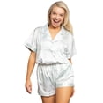 thumbnail image 2 of Belles Design Womens Tie Dye Short Sleeve Satin Silk Pajama Set Button Down 2 pieces Loungewear Sleepwear, 2 of 10
