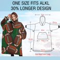 thumbnail image 4 of Oversized Wearable Blanket Hoodie,Football on Field Pattern Sherpa Blanket Hoodie with Super Pockets,Super Warm Fuzzy Pullover for Women & Men, 4 of 6