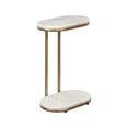 thumbnail image 2 of Beautiful Lane Drink Table by Drew Barrymore, White marble and gold finish, 2 of 9