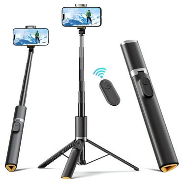Meromore 63" Cell Phone Selfie Stick Tripod, Portable Tripod for iPhone with Wireless Remote, All-in-1 Cellphone Travel Tripod Stand, Compatible with iPhone/Android
